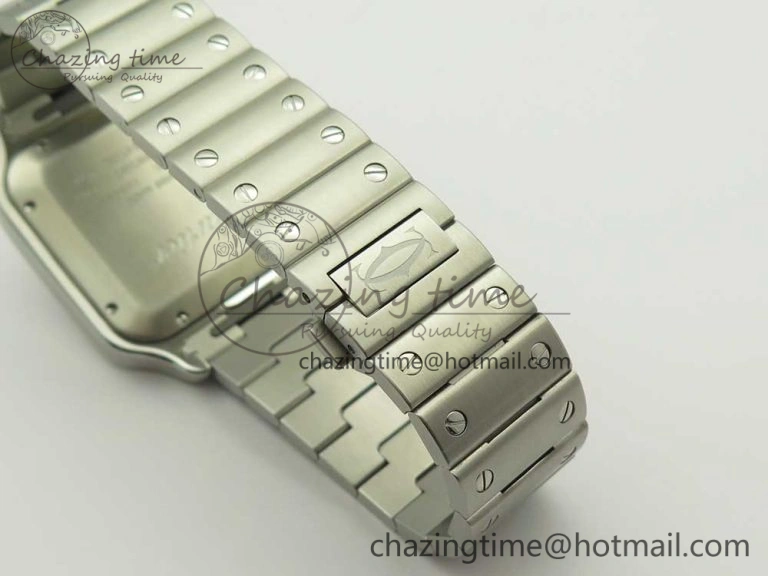 Santos de Cartier 40mm 2018 GF 1:1 Best Edition White Dial on SS SmartLinks Bracelet MIYOTA 9015 (Free Leather)