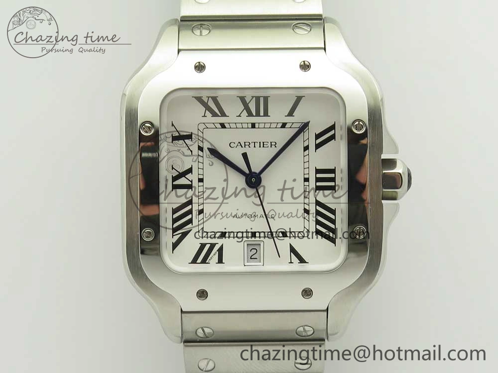 Santos de Cartier 40mm 2018 GF 1:1 Best Edition White Dial on SS SmartLinks Bracelet MIYOTA 9015 (Free Leather)