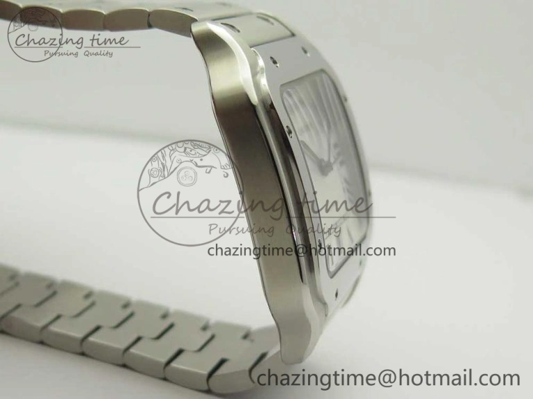 Santos de Cartier 40mm 2018 GF 1:1 Best Edition White Dial on SS SmartLinks Bracelet MIYOTA 9015 (Free Leather)