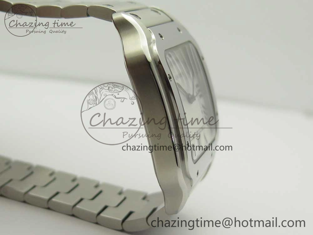 Santos de Cartier 40mm 2018 GF 1:1 Best Edition White Dial on SS SmartLinks Bracelet MIYOTA 9015 (Free Leather)