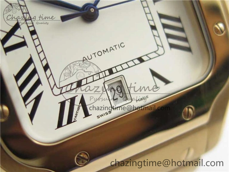 Santos de Cartier 40mm 2018 RG RXW 1:1 Best Edition White Dial on SmartLinks Bracelet MIYOTA 9015