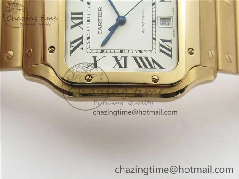 Santos de Cartier 40mm 2018 RG RXW 1:1 Best Edition White Dial on SmartLinks Bracelet MIYOTA 9015