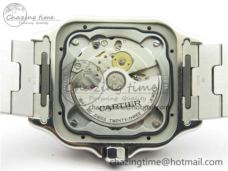 Santos de Cartier 40mm 2018 RXW 1:1 Best Edition Blue Dial on SS SmartLinks Bracelet MIYOTA 9015