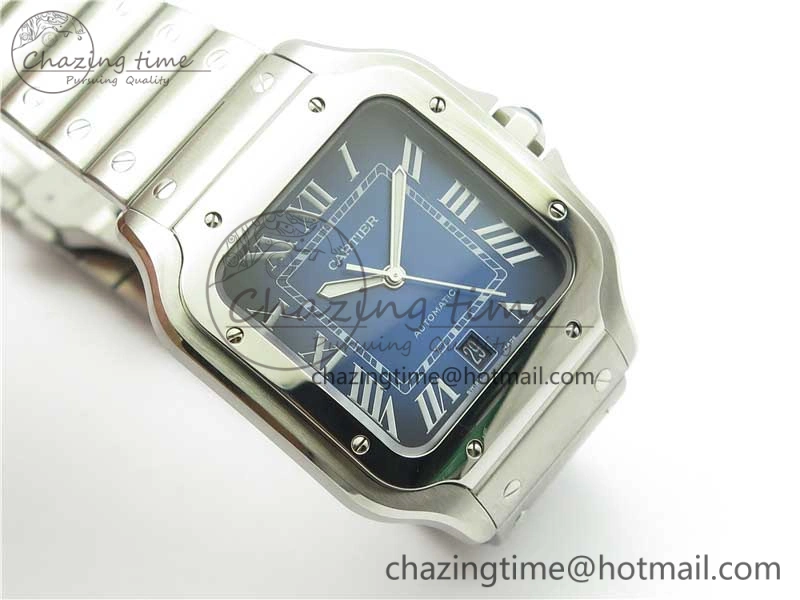 Santos de Cartier 40mm 2018 RXW 1:1 Best Edition Blue Dial on SS SmartLinks Bracelet MIYOTA 9015