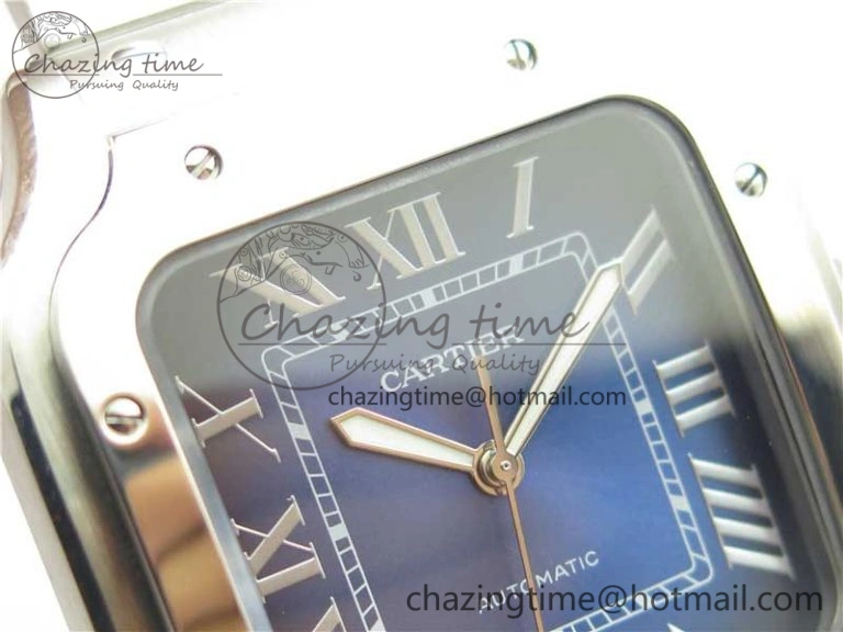 Santos de Cartier 40mm 2018 RXW 1:1 Best Edition Blue Dial on SS SmartLinks Bracelet MIYOTA 9015
