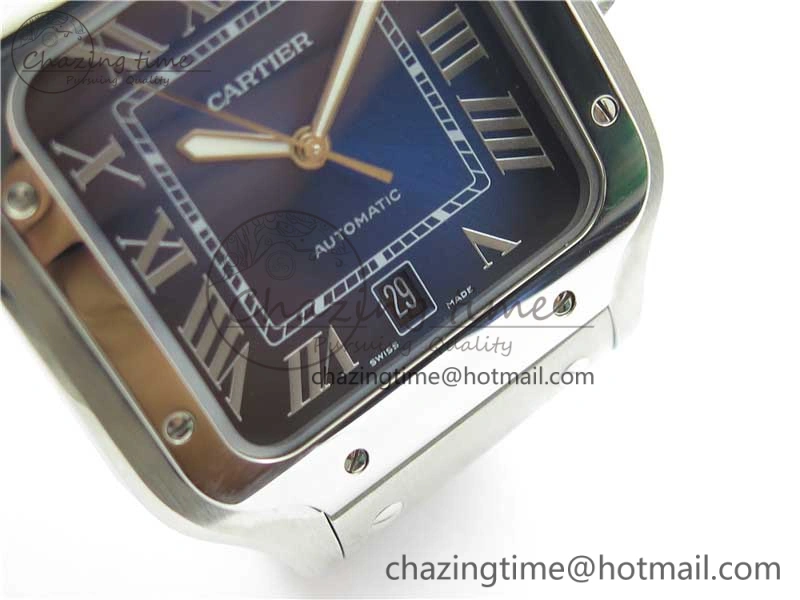 Santos de Cartier 40mm 2018 RXW 1:1 Best Edition Blue Dial on SS SmartLinks Bracelet MIYOTA 9015