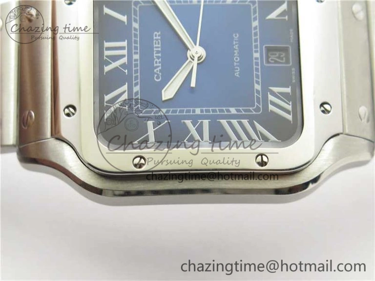 Santos de Cartier 40mm 2018 RXW 1:1 Best Edition Blue Dial on SS SmartLinks Bracelet MIYOTA 9015