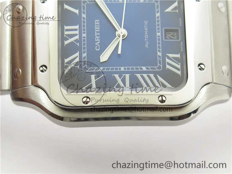 Santos de Cartier 40mm 2018 RXW 1:1 Best Edition Blue Dial on SS SmartLinks Bracelet MIYOTA 9015