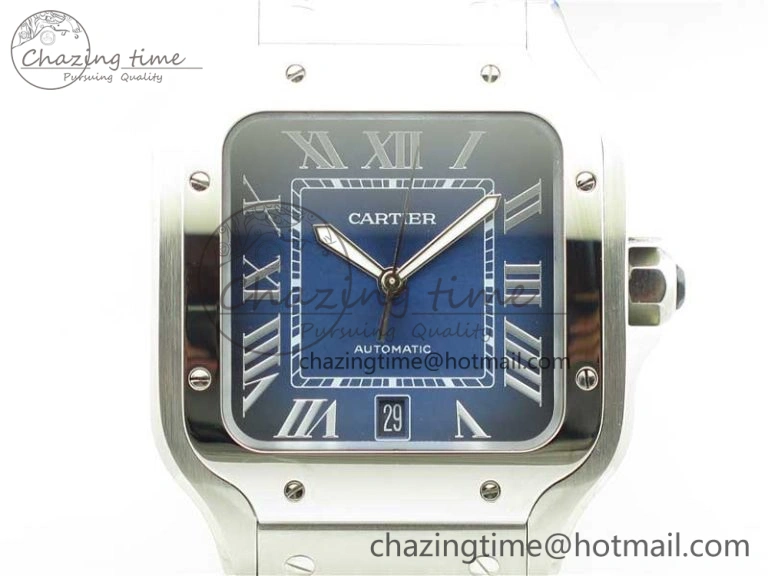 Santos de Cartier 40mm 2018 RXW 1:1 Best Edition Blue Dial on SS SmartLinks Bracelet MIYOTA 9015