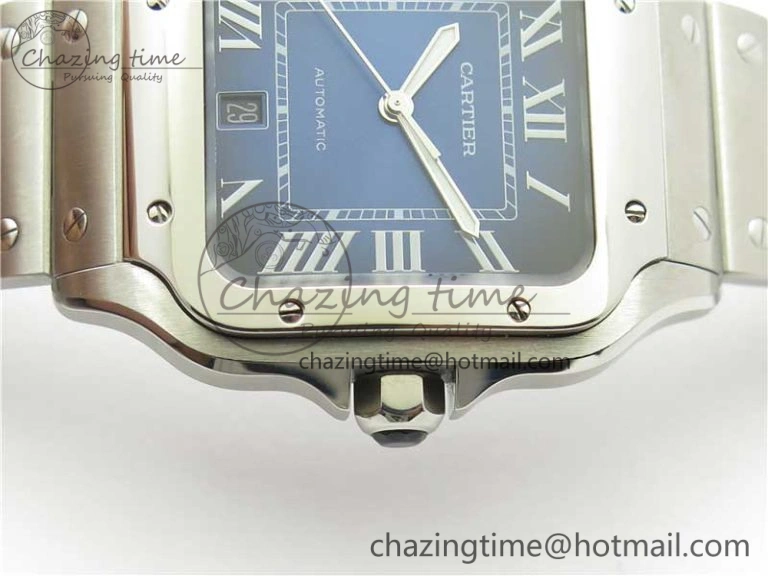 Santos de Cartier 40mm 2018 RXW 1:1 Best Edition Blue Dial on SS SmartLinks Bracelet MIYOTA 9015