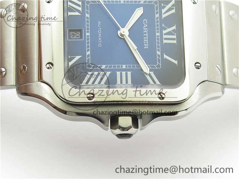 Santos de Cartier 40mm 2018 RXW 1:1 Best Edition Blue Dial on SS SmartLinks Bracelet MIYOTA 9015