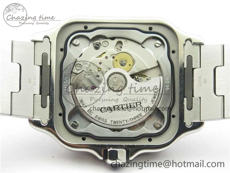 Santos de Cartier 40mm 2018 RXW 1:1 Best Edition White Dial on SS SmartLinks Bracelet MIYOTA 9015
