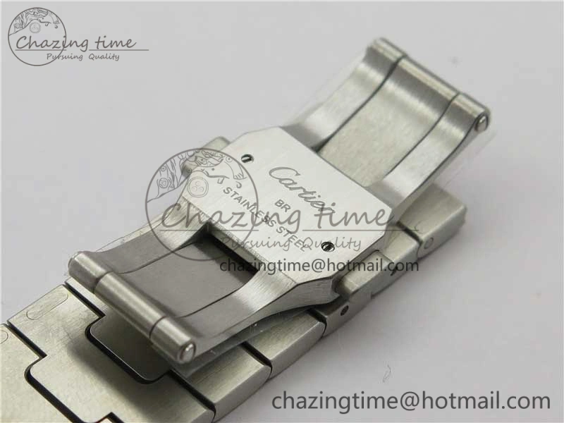 Santos de Cartier 40mm 2018 RXW 1:1 Best Edition White Dial on SS SmartLinks Bracelet MIYOTA 9015