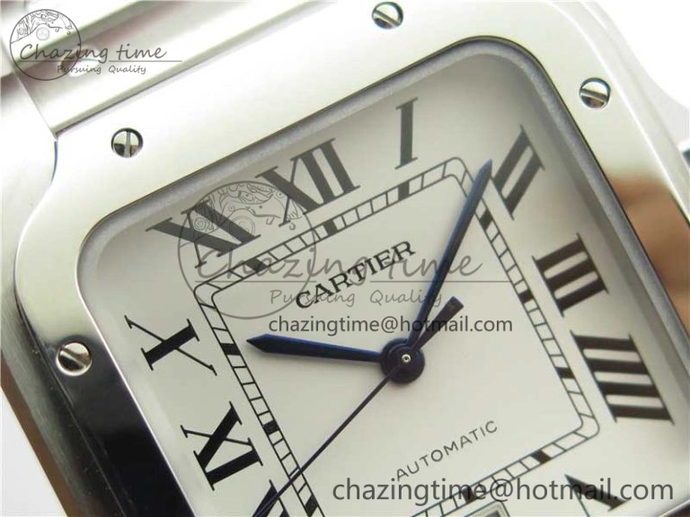 Santos de Cartier 40mm 2018 RXW 1:1 Best Edition White Dial on SS SmartLinks Bracelet MIYOTA 9015