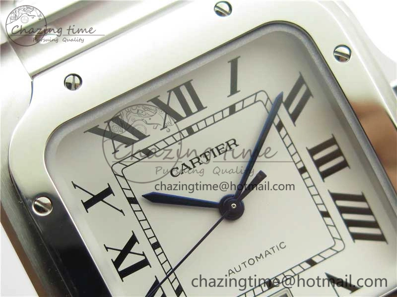 Santos de Cartier 40mm 2018 RXW 1:1 Best Edition White Dial on SS SmartLinks Bracelet MIYOTA 9015
