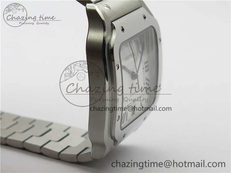 Santos de Cartier 40mm 2018 RXW 1:1 Best Edition White Dial on SS SmartLinks Bracelet MIYOTA 9015