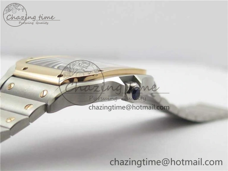 Santos de Cartier 40mm 2018 SS RG RXW 1:1 Best Edition White Dial on SS RG SmartLinks Bracelet MIYOTA 9015