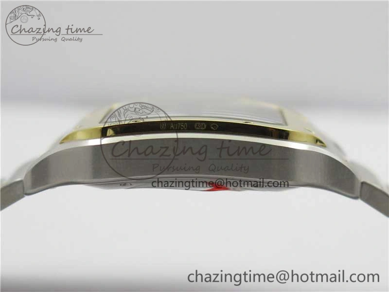 Santos de Cartier 40mm 2018 SS YG RXW 1:1 Best Edition White Dial on SS YG SmartLinks Bracelet MIYOTA 9015