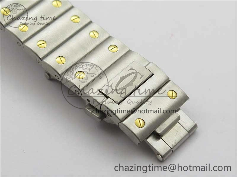 Santos de Cartier 40mm 2018 SS YG RXW 1:1 Best Edition White Dial on SS YG SmartLinks Bracelet MIYOTA 9015