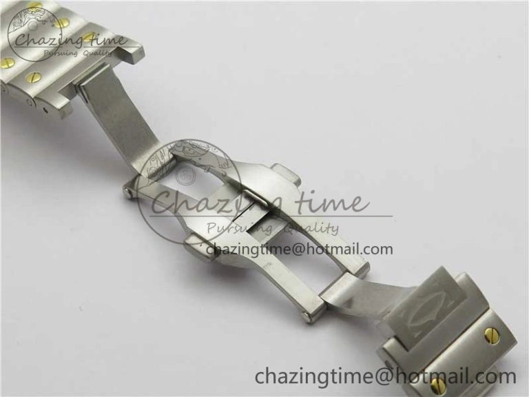 Santos de Cartier 40mm 2018 SS YG RXW 1:1 Best Edition White Dial on SS YG SmartLinks Bracelet MIYOTA 9015