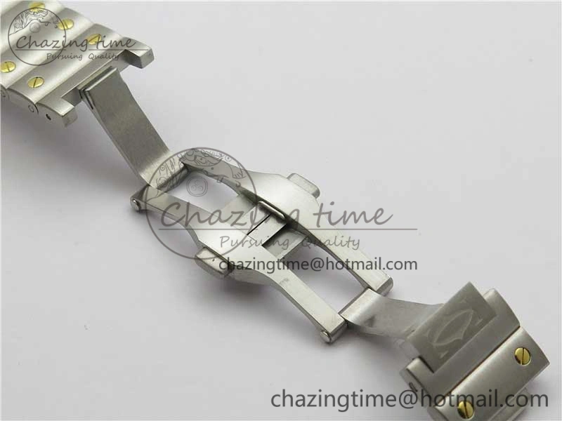 Santos de Cartier 40mm 2018 SS YG RXW 1:1 Best Edition White Dial on SS YG SmartLinks Bracelet MIYOTA 9015