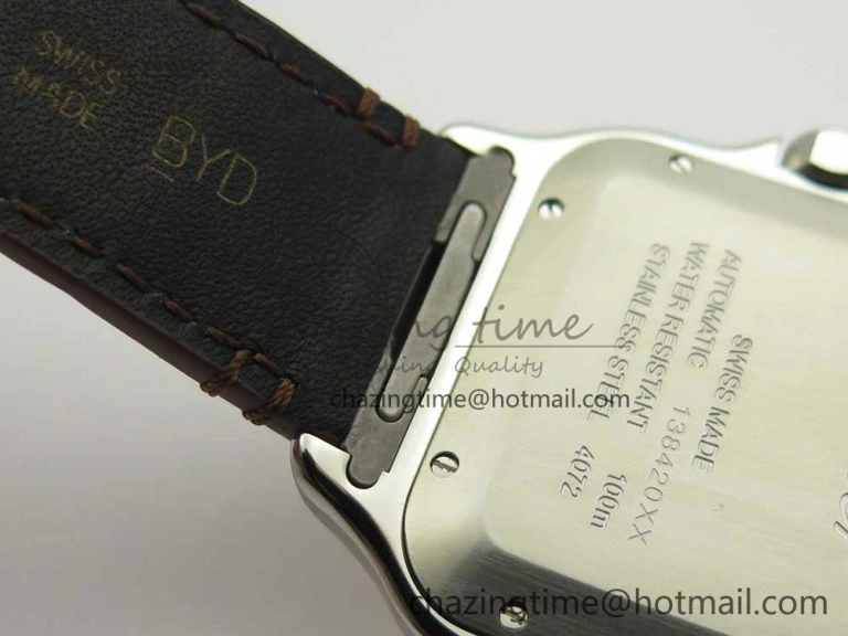 Santos de Cartier 40mm 2018 V6F 1:1 Best Edition White Dial YG Bezel on Deep Brown Leather Strap MIYOTA 9015