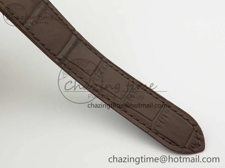 Santos de Cartier 40mm 2018 V6F 1:1 Best Edition White Dial YG Bezel on Deep Brown Leather Strap MIYOTA 9015