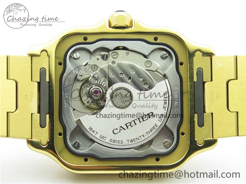 Santos de Cartier 40mm 2018 YG RXW 1:1 Best Edition White Dial on SmartLinks Bracelet MIYOTA 9015