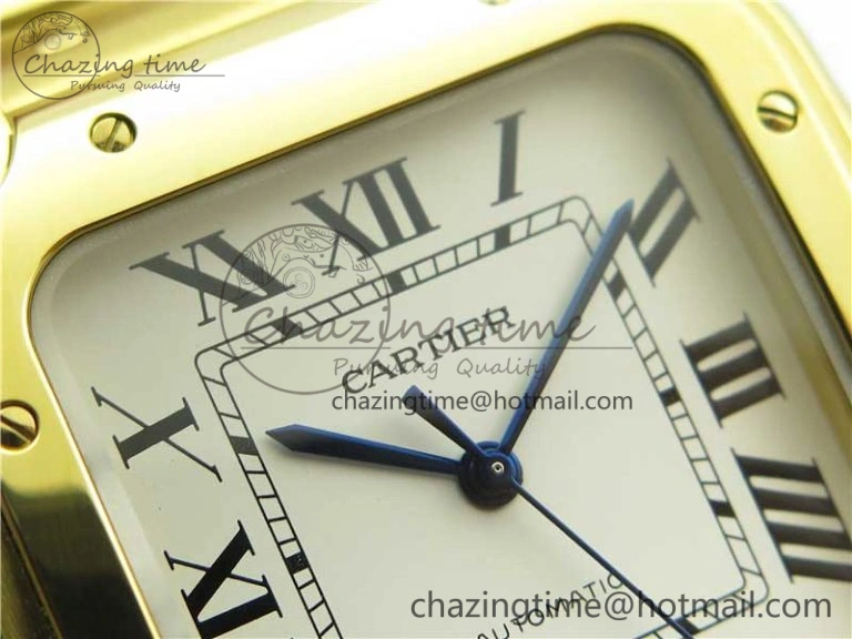 Santos de Cartier 40mm 2018 YG RXW 1:1 Best Edition White Dial on SmartLinks Bracelet MIYOTA 9015