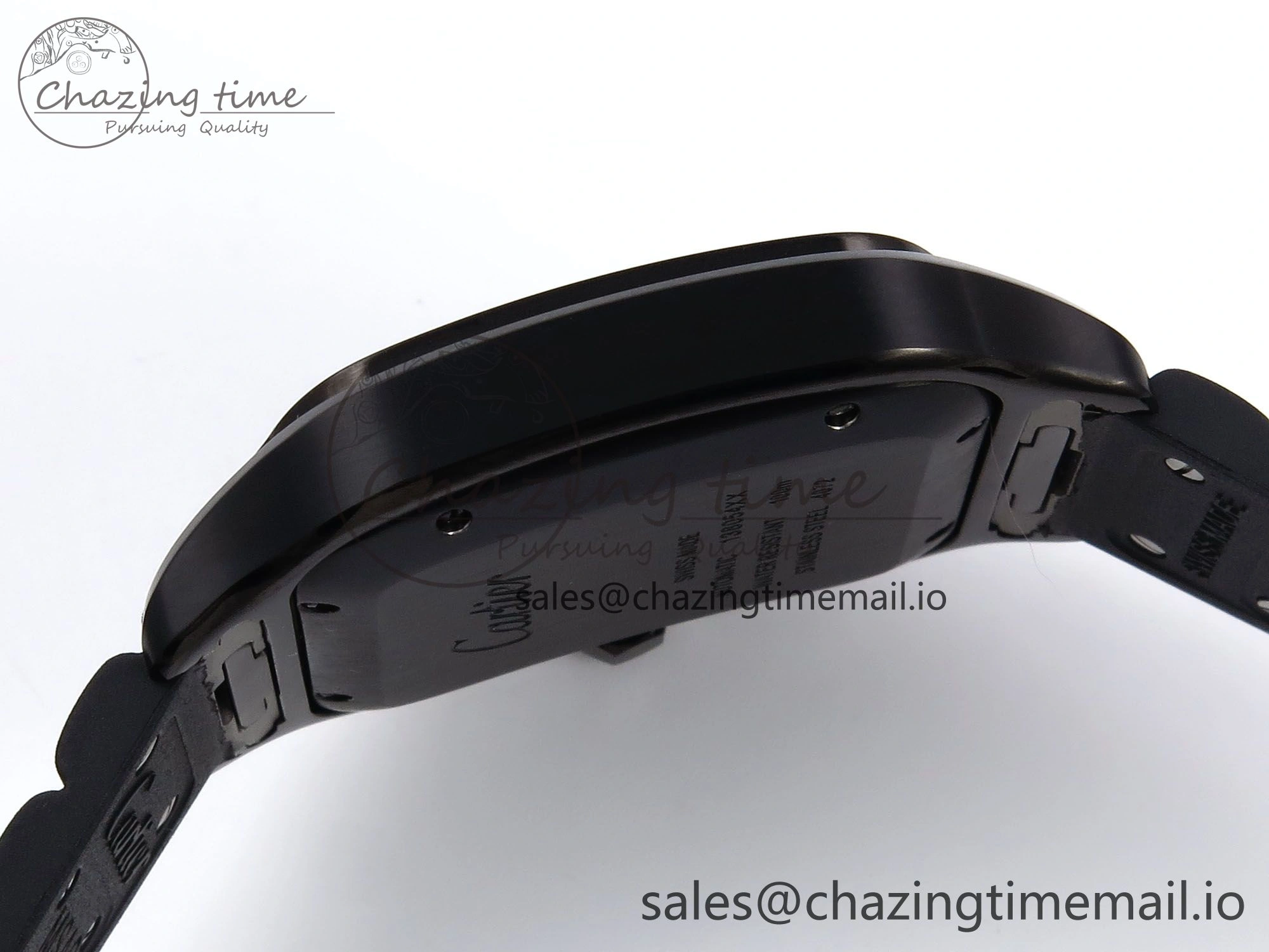 Santos de Cartier 40mm BVF 1:1 Best Edition Black Dial on Black Rubber Strap MIYOTA 9015