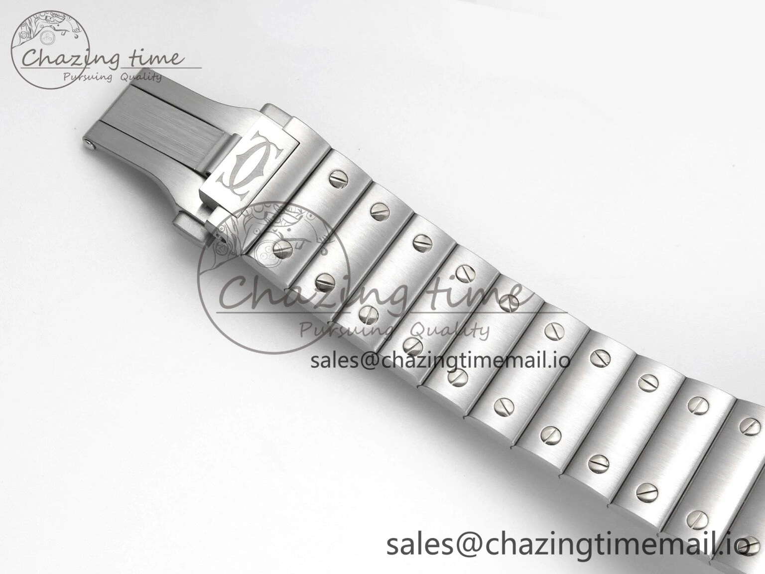 Santos de Cartier 40mm BVF 1:1 Best Edition Brown Dial on SS SmartLinks Bracelet MIYOTA 9015