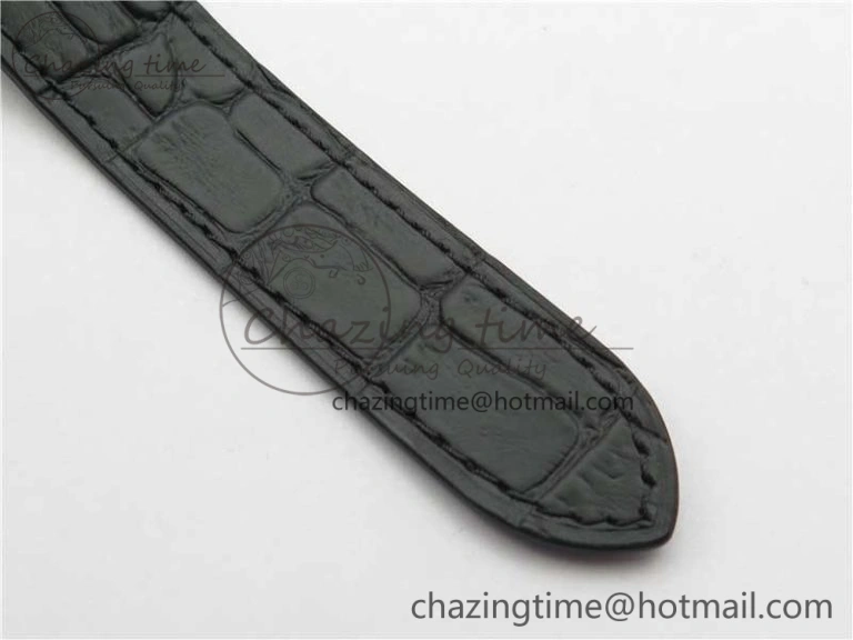 Santos de Cartier 40mm DLC V6F 1:1 Best Edition Black Dial on Black Leather Strap MIYOTA 9015