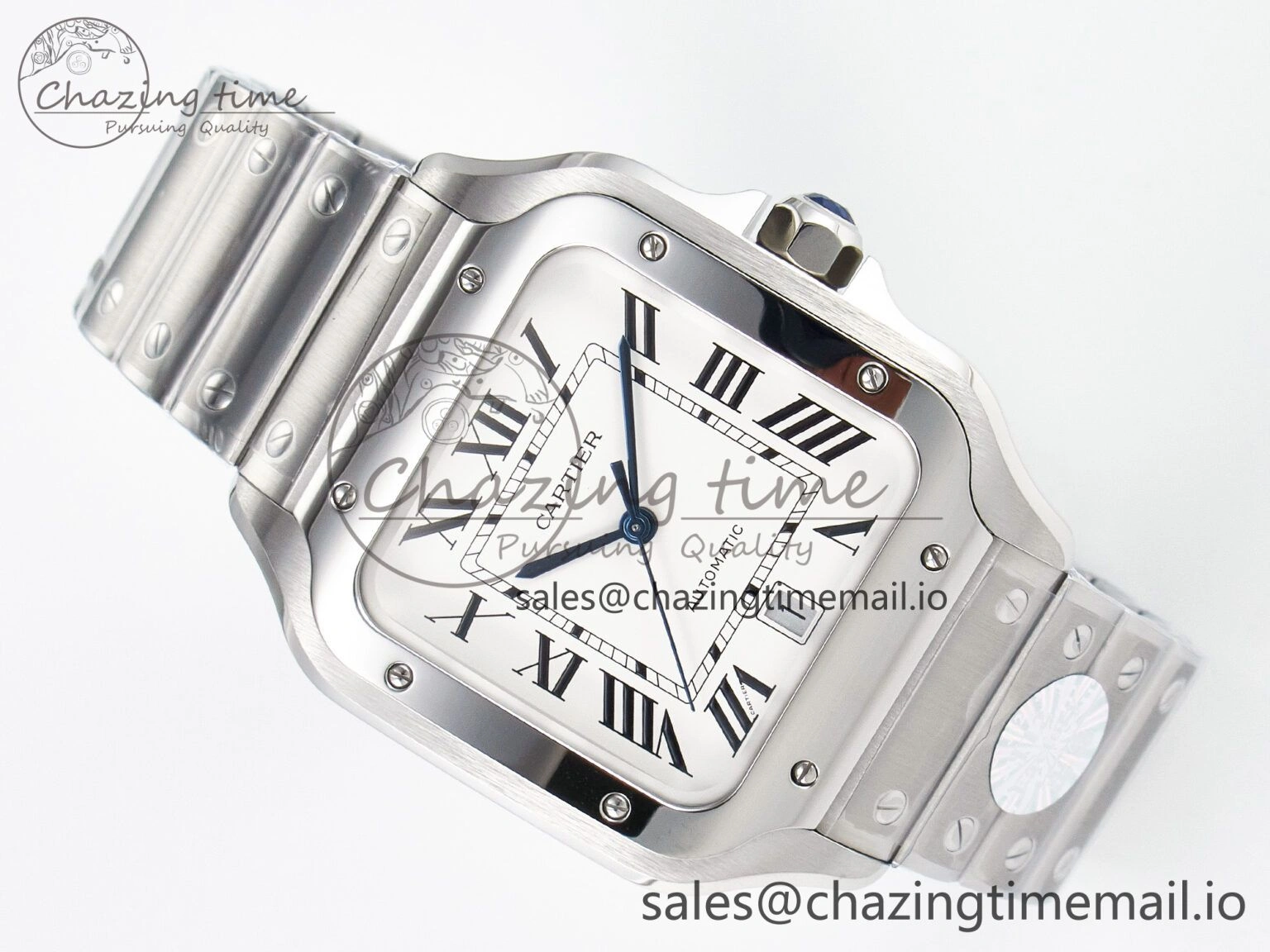 Santos de Cartier 40mm J12F 1:1 Best Edition White Dial on SS SmartLinks Bracelet MIYOTA 9015