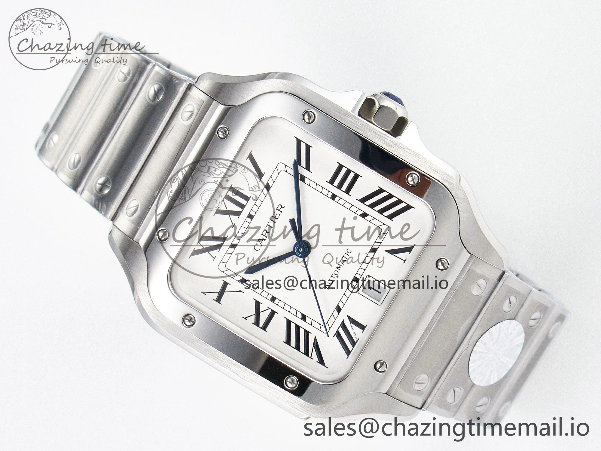 Santos de Cartier 40mm J12F 1:1 Best Edition White Dial on SS SmartLinks Bracelet MIYOTA 9015