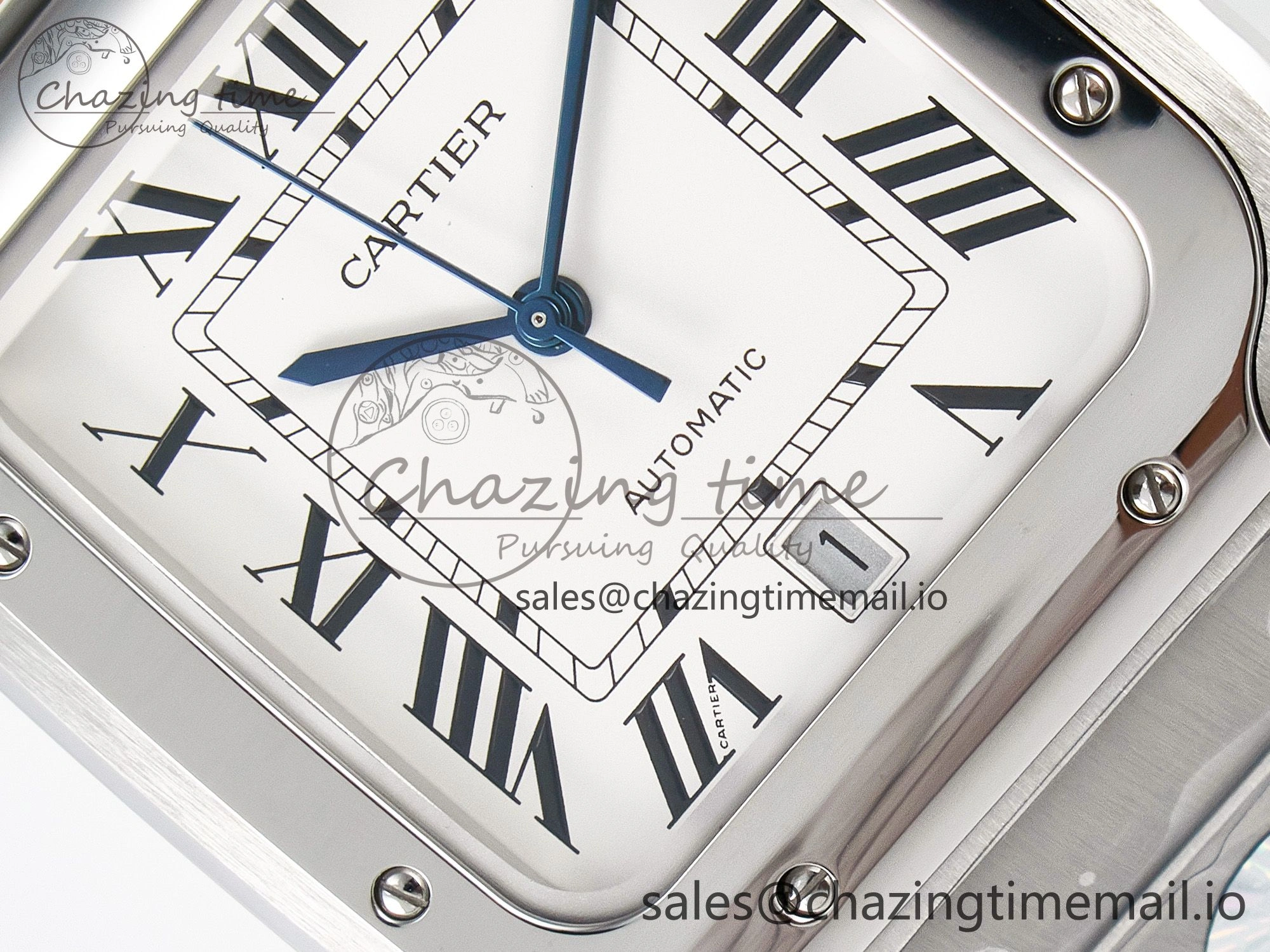 Santos de Cartier 40mm J12F 1:1 Best Edition White Dial on SS SmartLinks Bracelet MIYOTA 9015