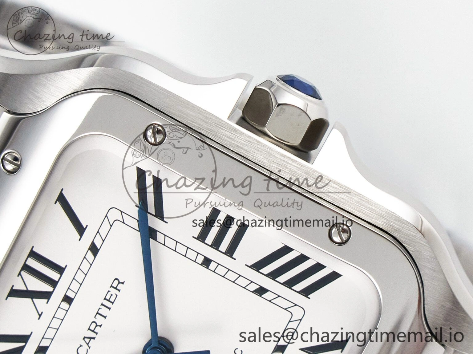 Santos de Cartier 40mm J12F 1:1 Best Edition White Dial on SS SmartLinks Bracelet MIYOTA 9015