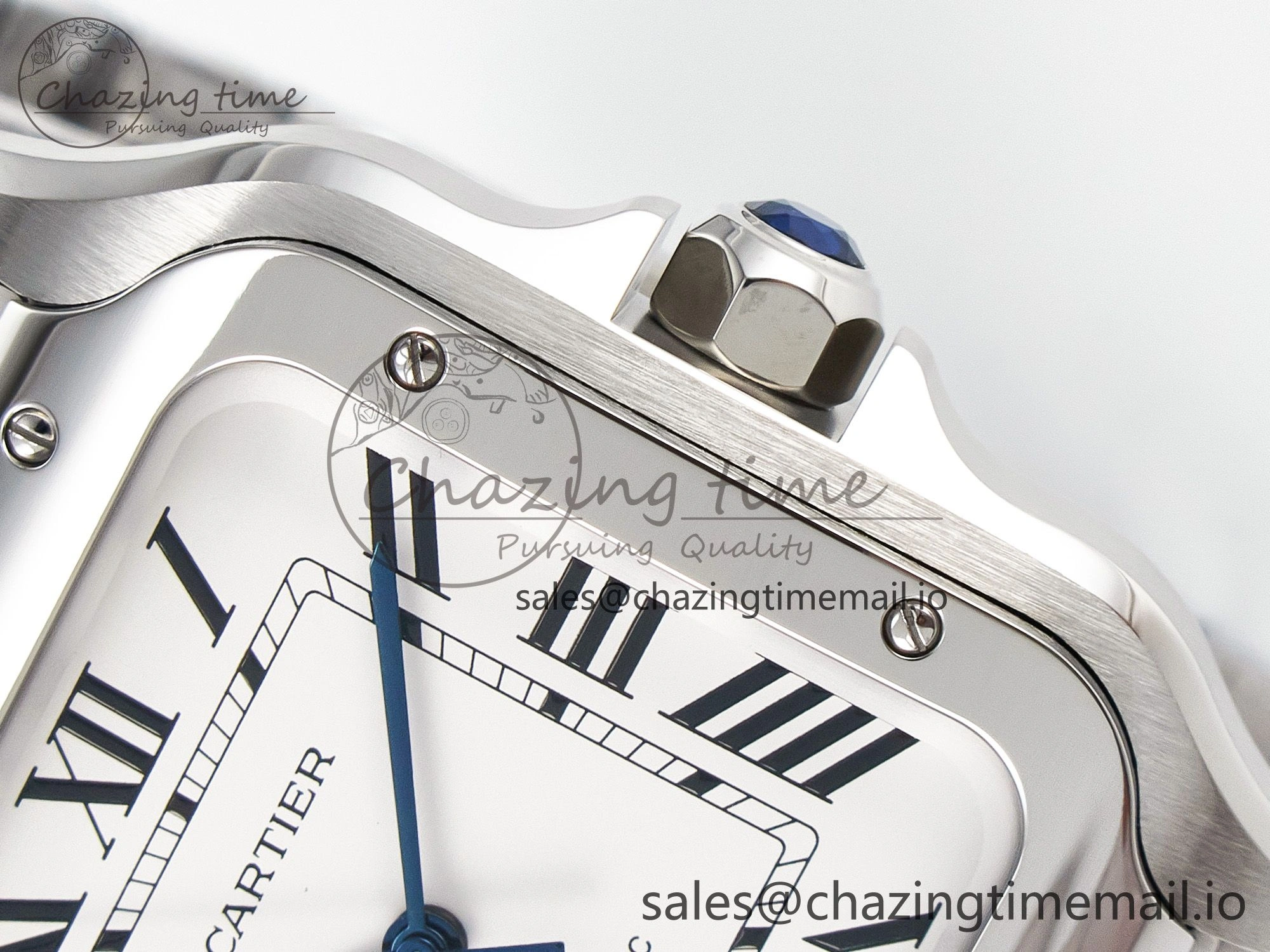 Santos de Cartier 40mm J12F 1:1 Best Edition White Dial on SS SmartLinks Bracelet MIYOTA 9015