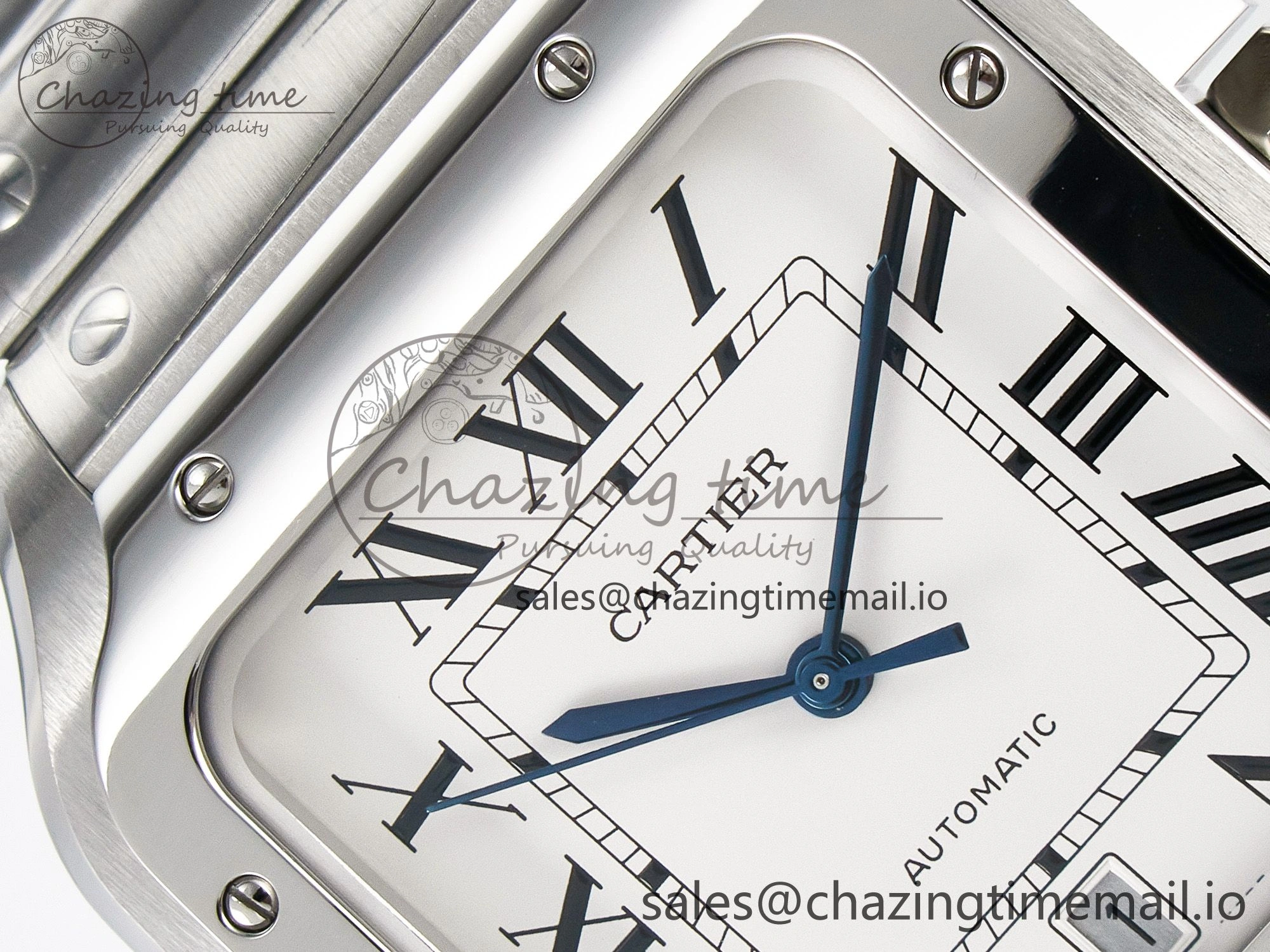 Santos de Cartier 40mm J12F 1:1 Best Edition White Dial on SS SmartLinks Bracelet MIYOTA 9015
