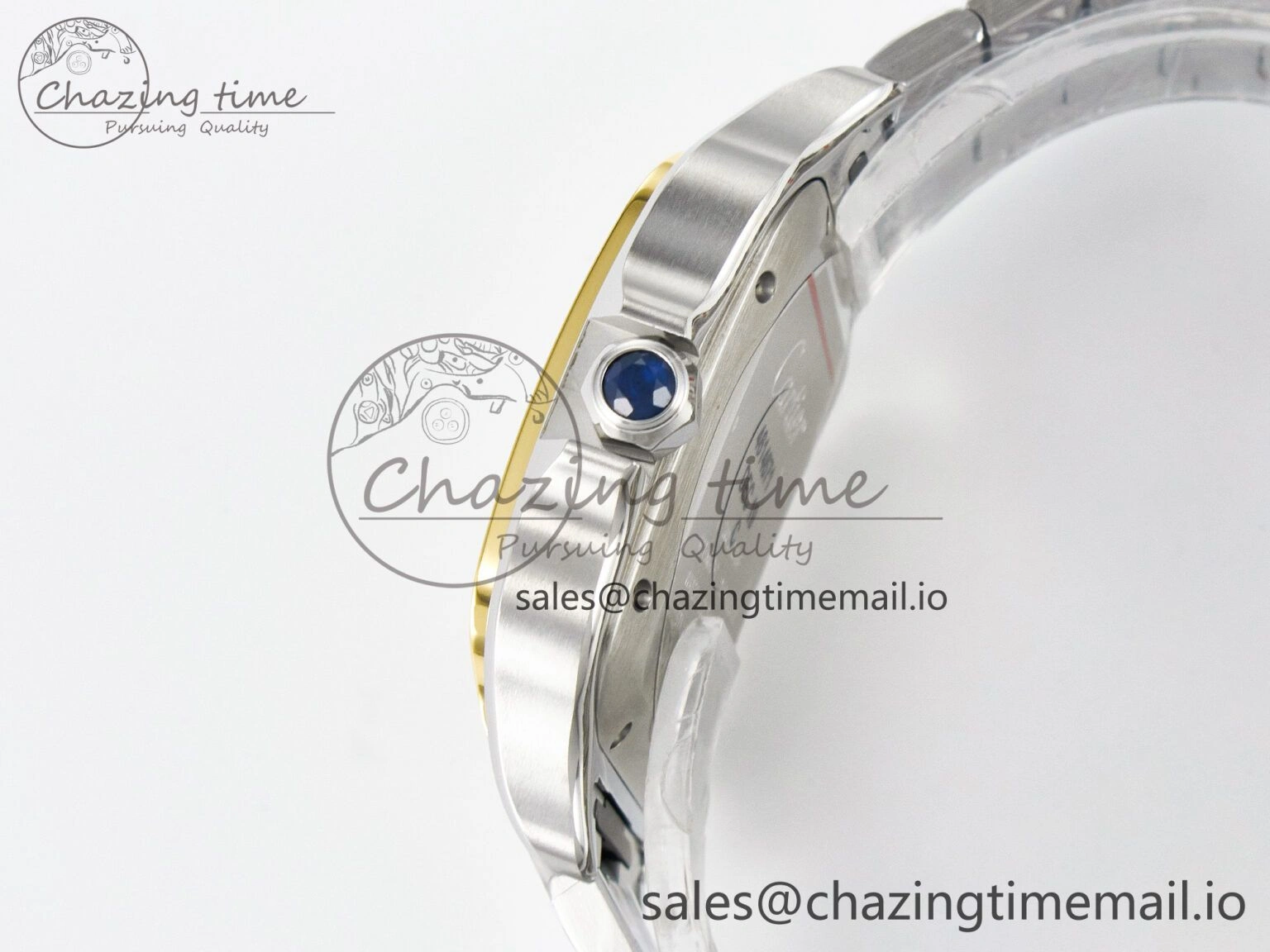 Santos de Cartier 40mm J12F 1:1 Best Edition YG Bezel White Dial on SS SmartLinks Bracelet MIYOTA 9015