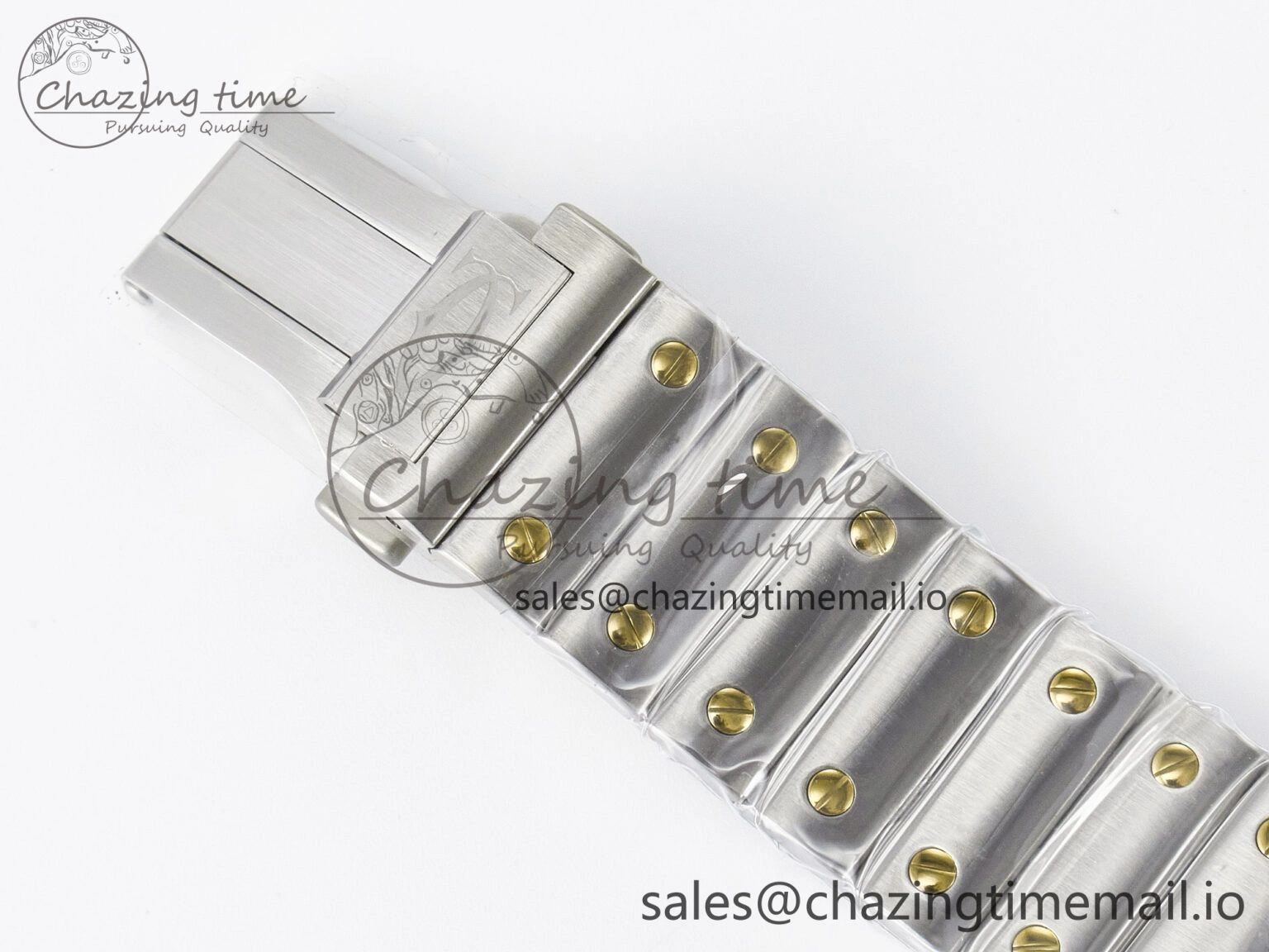 Santos de Cartier 40mm J12F 1:1 Best Edition YG Bezel White Dial on SS SmartLinks Bracelet MIYOTA 9015