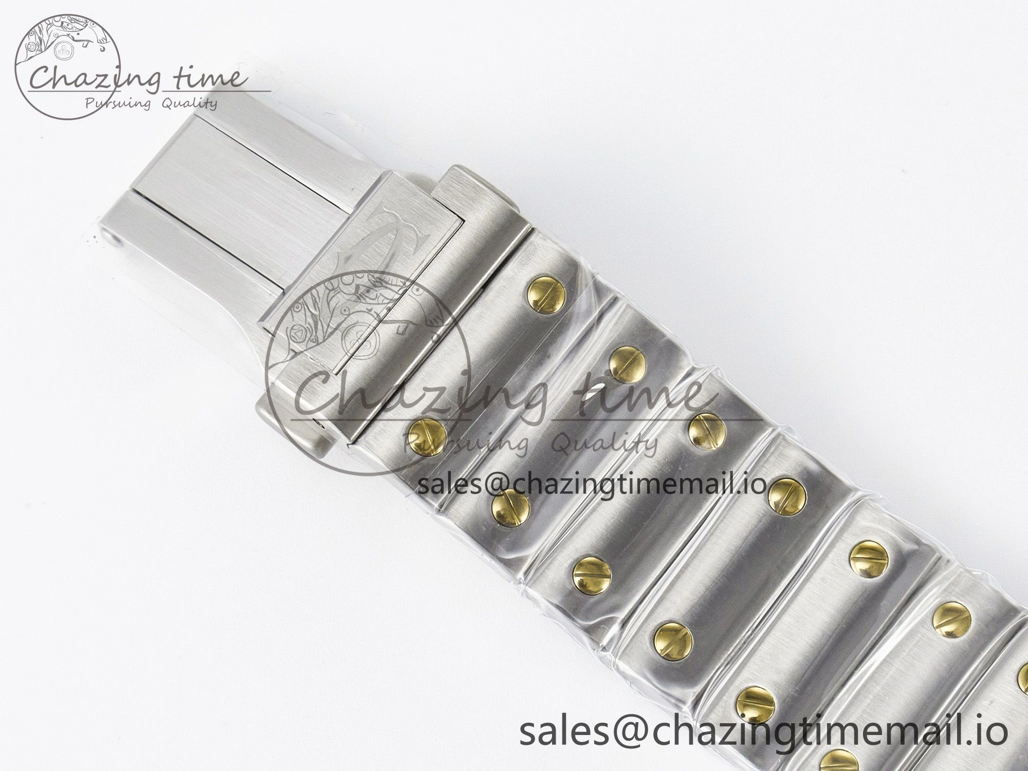 Santos de Cartier 40mm J12F 1:1 Best Edition YG Bezel White Dial on SS SmartLinks Bracelet MIYOTA 9015