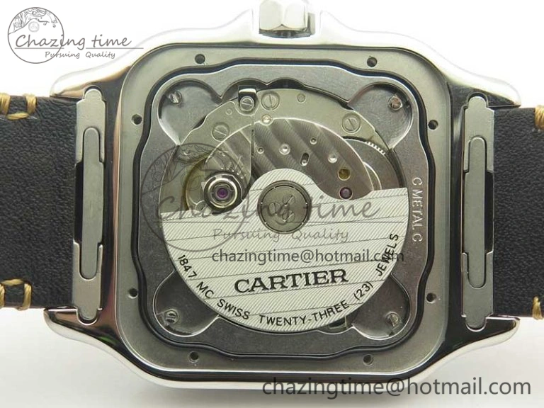 Santos de Cartier 40mm Large 2018 V6F 1:1 Best Edition White Dial on Brown Leather Strap MIYOTA 9015