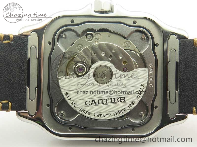 Santos de Cartier 40mm Large 2018 V6F 1:1 Best Edition White Dial on Brown Leather Strap MIYOTA 9015
