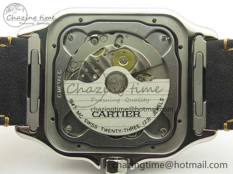 Santos de Cartier 40mm Large 2018 V6F 1:1 Best Edition White Dial on Brown Leather Strap MIYOTA 9015