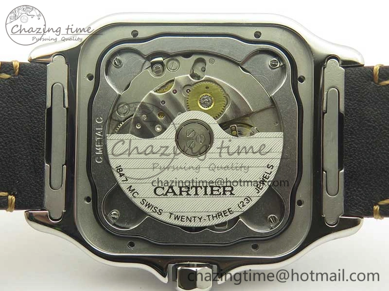 Santos de Cartier 40mm Large 2018 V6F 1:1 Best Edition White Dial on Brown Leather Strap MIYOTA 9015