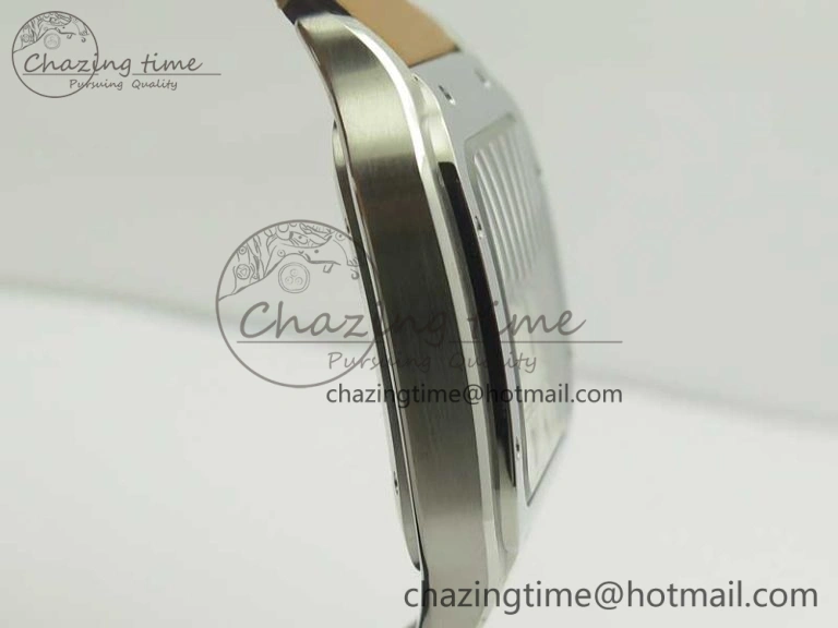 Santos de Cartier 40mm Large 2018 V6F 1:1 Best Edition White Dial on Brown Leather Strap MIYOTA 9015