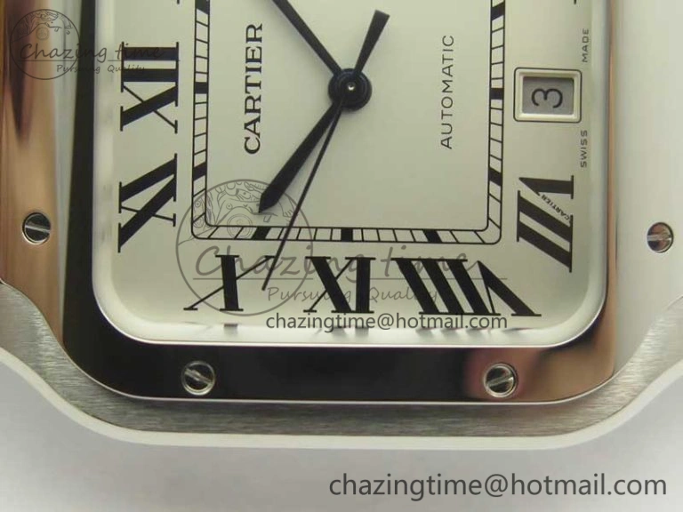Santos de Cartier 40mm Large 2018 V6F 1:1 Best Edition White Dial on Brown Leather Strap MIYOTA 9015