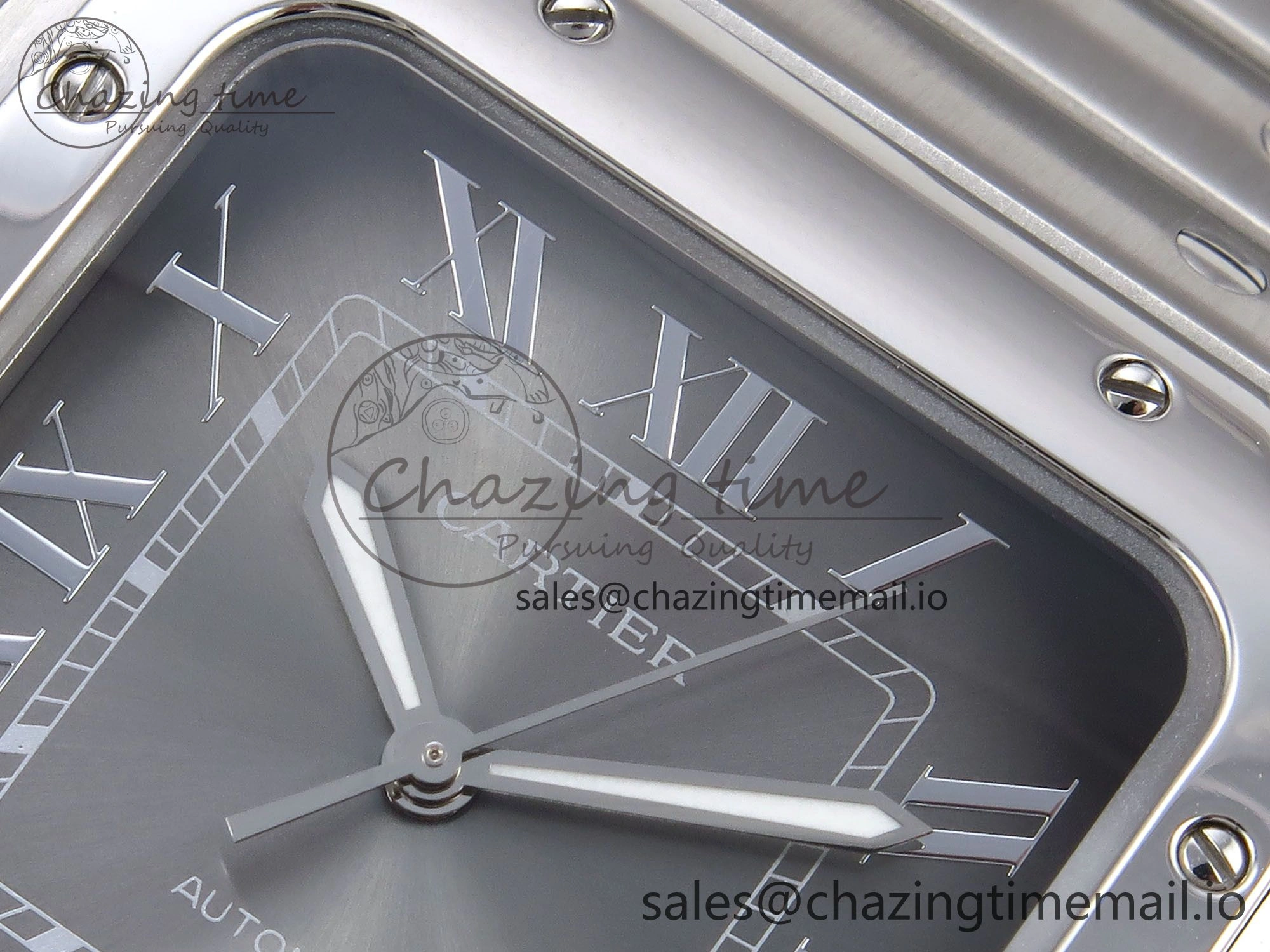 Santos de Cartier 40mm SS AF 1:1 Best Edition Gray Dial on SS SmartLinks Bracelet MIYOTA 9015