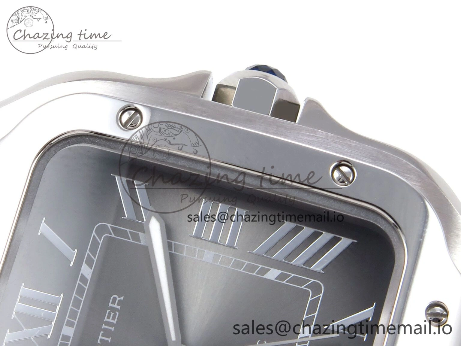 Santos de Cartier 40mm SS AF 1:1 Best Edition Gray Dial on SS SmartLinks Bracelet MIYOTA 9015