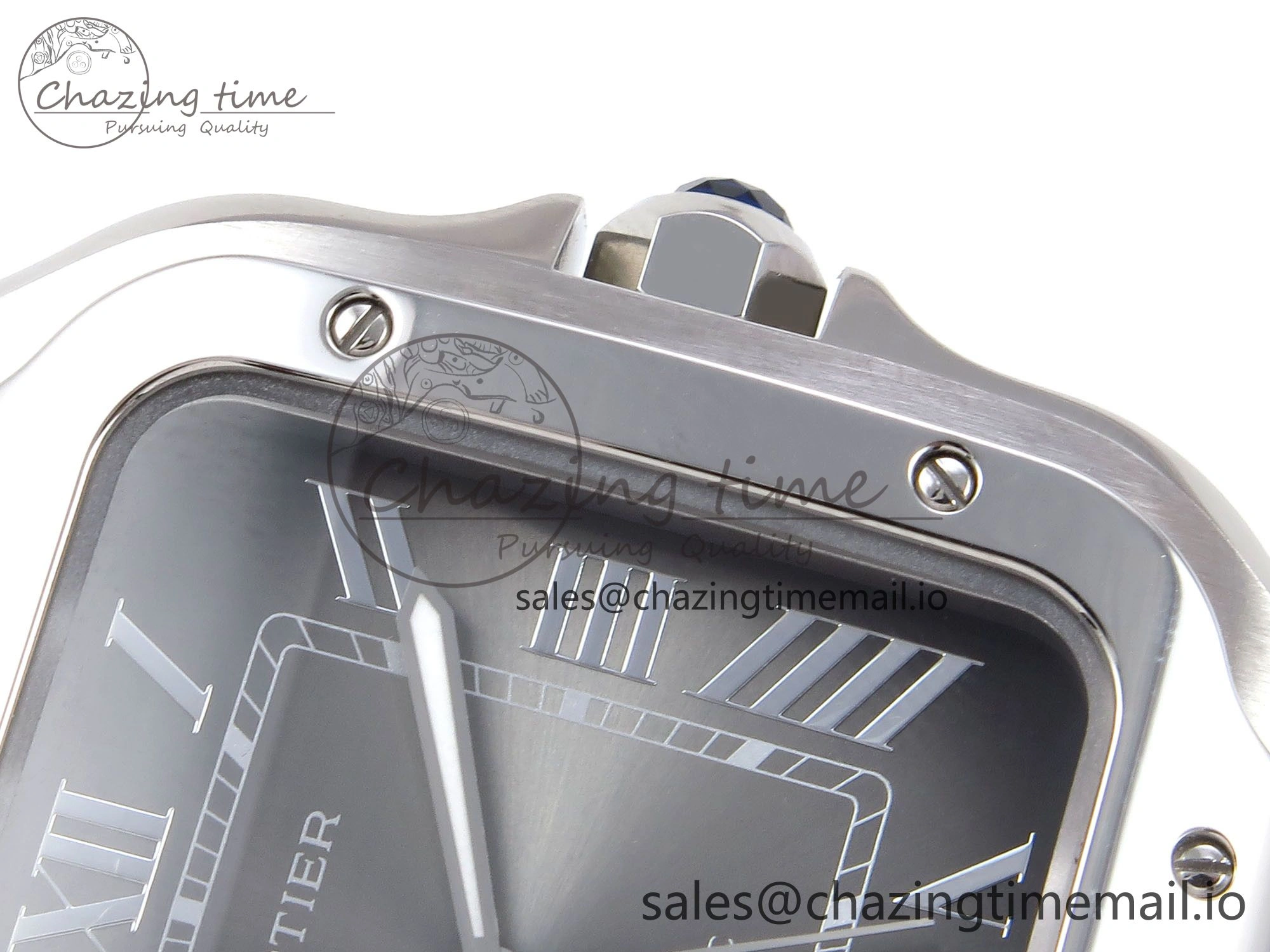 Santos de Cartier 40mm SS AF 1:1 Best Edition Gray Dial on SS SmartLinks Bracelet MIYOTA 9015